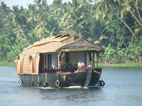 Houseboat on cruise in the Alleppey Lake